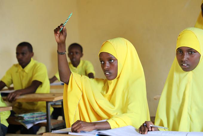 Hanifa at her class in Chamuk primary school 