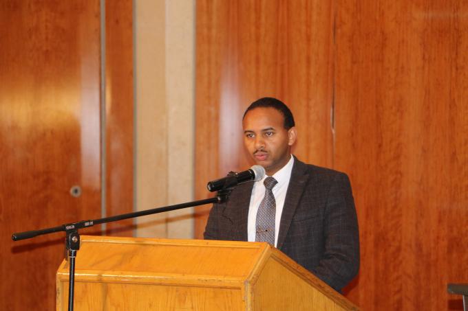 Dr. Ephrem Tekle, Director of Maternal and Child Health Directorate of Federal Ministry of Health, giving opening remarks 