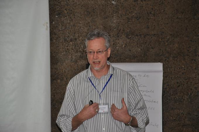 Michael O’Neil, the Director of Global Safety and Security, giving presentation on the workshop 