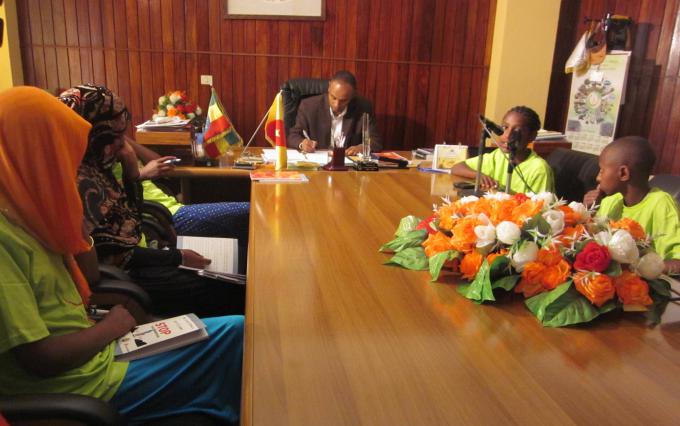 The selected ten girls having the meeting with Binalf Andualem, Deputy President of the Amhara Region