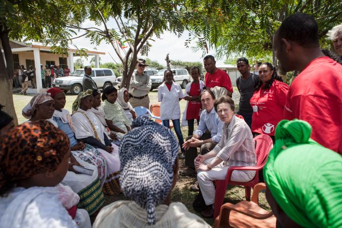 Her Royal Highness Princess Anne visits with community health volunteers supported by Save the Children at a health centre in  Dongore Furda Kebele on Monday September 29.