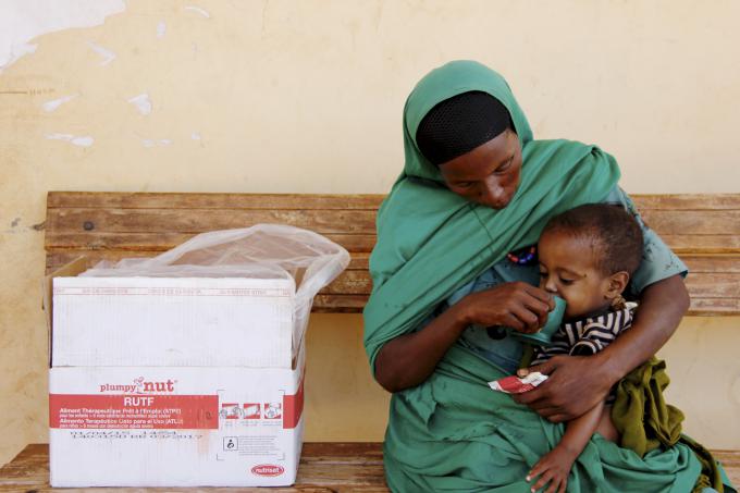 Yesriba, 28, with her son Seid, two, who is recovering from severe-acute malnutrition, in Sewena, Bale Zone. Weak from poor nutrition, the child was diagnosed and treated for pneumonia. 