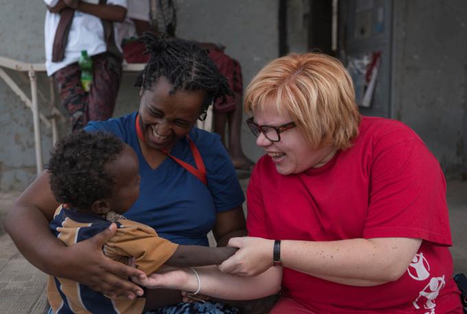 Hanna Markkula, CEO of Save the Children Finland, visiting a health center in Afar Regional State