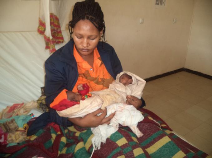 Gebeyanesh and Mihret while in their mother’s arms for a breast feeding after treatments in the Newborn Intensive Care Unit (NICU) in Karat District Hospital supported by Save the Children