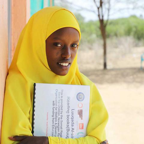 Hanifa at her school in Chamuk primary school 